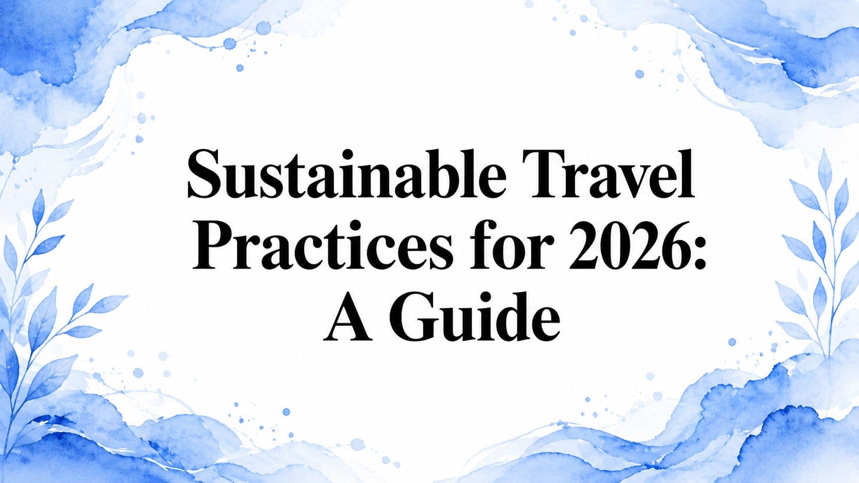 Sustainable Travel Practices for 2026: A Guide